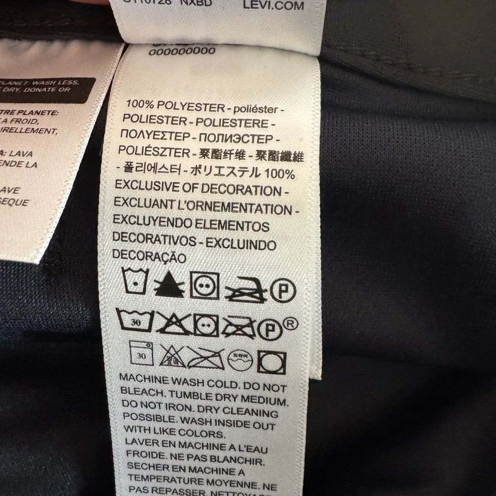 Levi 511 Slim Fit Tech Pants Mens 38x32 Black Performance Casual Workwear